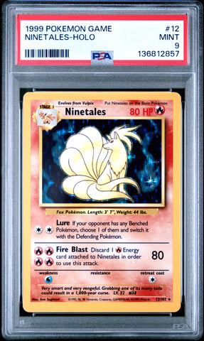 Ninetales-Holo #12 1999 Pokemon Game PSA 9