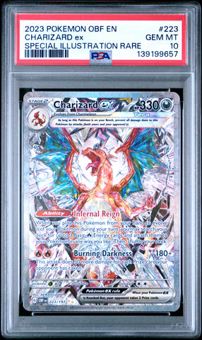 Charizard Ex #223 2023 Pokemon Obf En-Obsidian Flames PSA 10