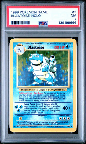 Blastoise-Holo #2 1999 Pokemon Game PSA 7