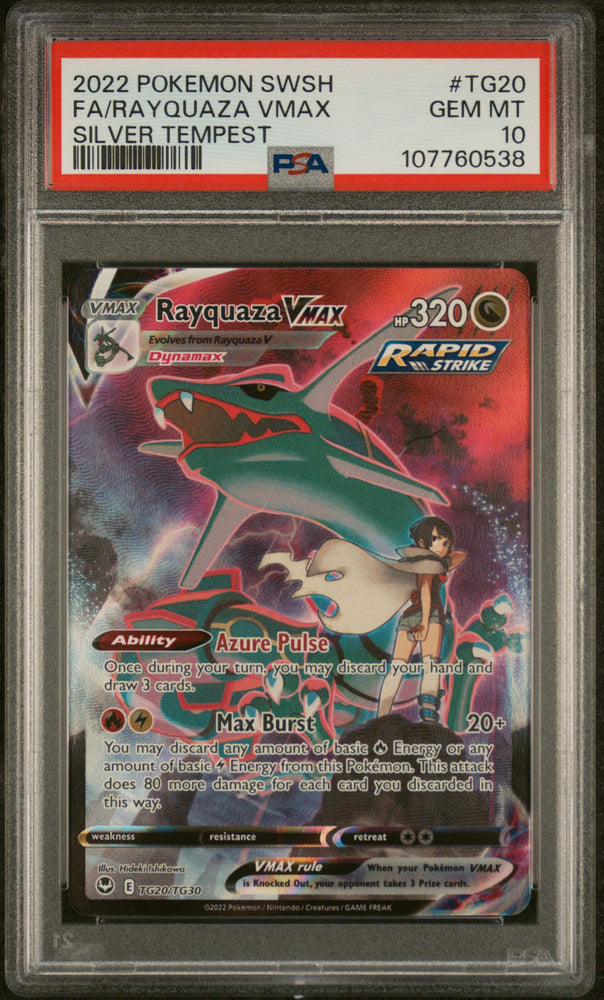 Rayquaza Vmax #TG20 2022 Pokemon Sword & Shield Silver Tempest PSA 10