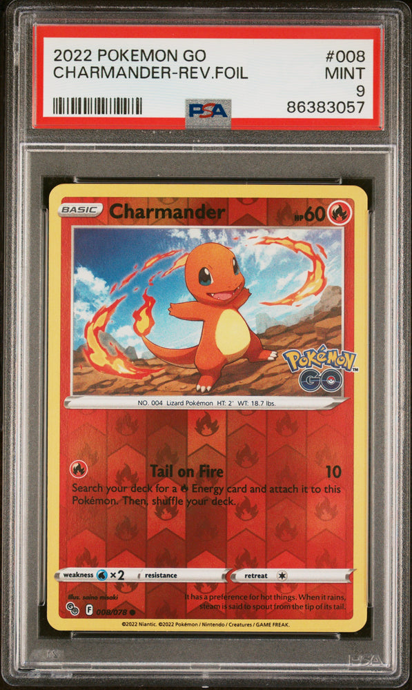 Charmander-Rev.Foil #008 2022 Pokemon Go PSA 9
