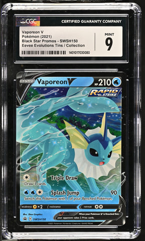 Vaporeon V #SWSH150 2021 Black Star Promos CGC 9