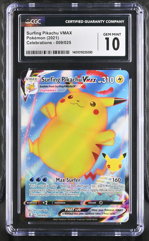 Surfing Pikachu VMAX #009/025 2021 Celebrations CGC 10