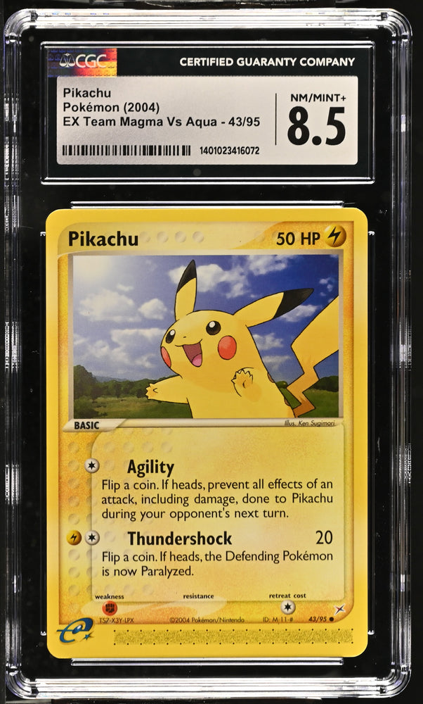 Pikachu #43/95 2004 EX Team Magma Vs Aqua CGC 8.5