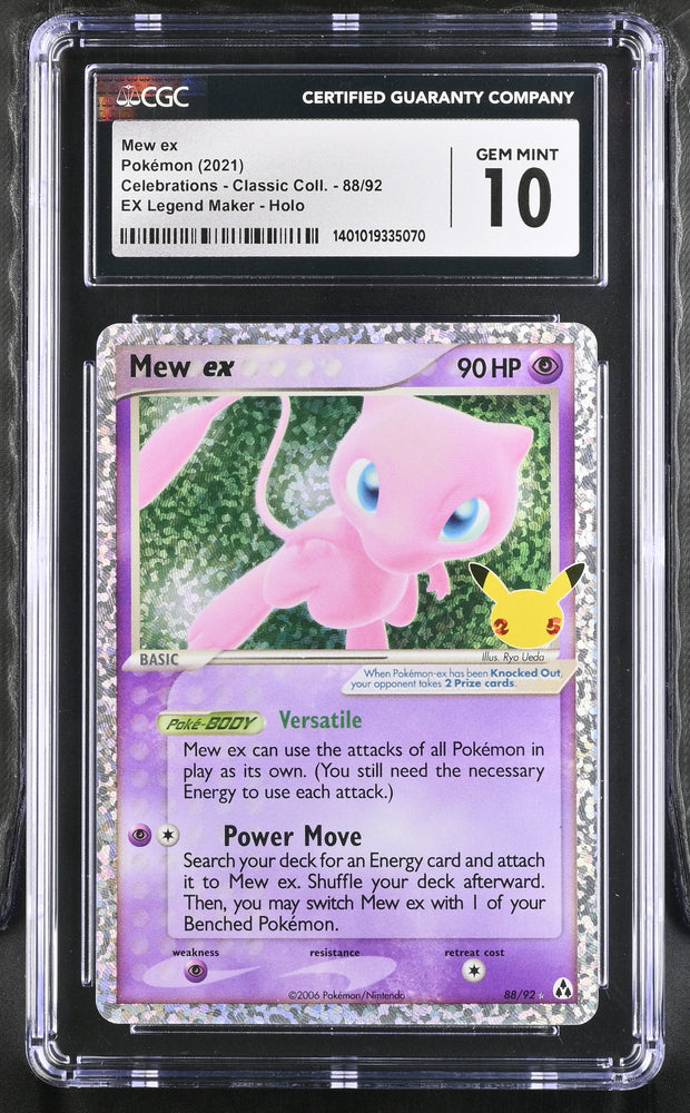 Mew ex #88/92 2021 Celebrations - Classic Coll. CGC 10