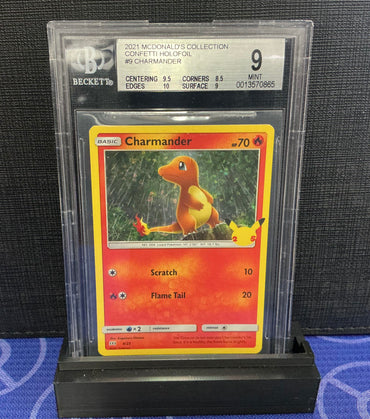 Charmander #9 2021 Pokemon McDonald's Collection Confetti Holofoil BGS 9.0