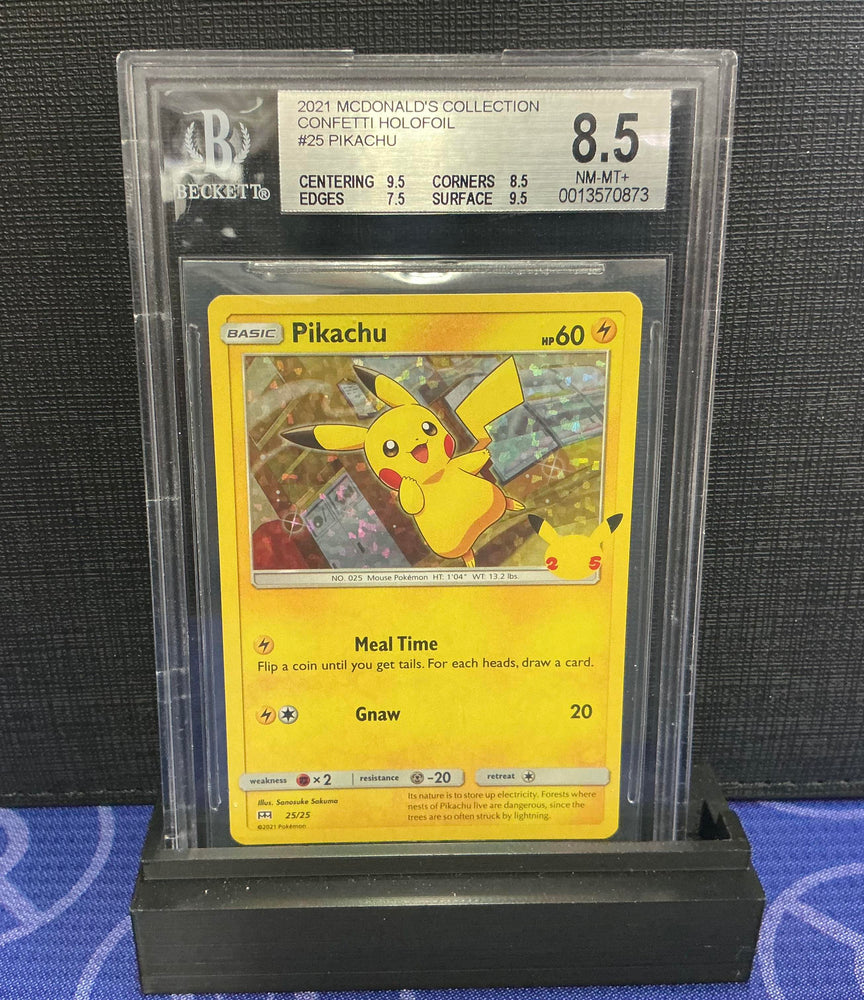 Pikachu #25 2021 Pokemon McDonald's Collection Confetti Holofoil BGS 8.5