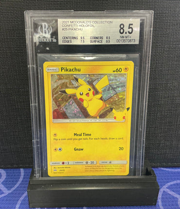 Pikachu #25 2021 Pokemon McDonald's Collection Confetti Holofoil BGS 8.5