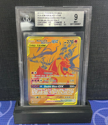 Reshiram & Charizard Tag Team GX #SM247 Sun and Moon Black Star Promos BGS 9.0