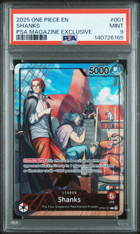 Shanks #001 2025 One Piece Promos PSA 9