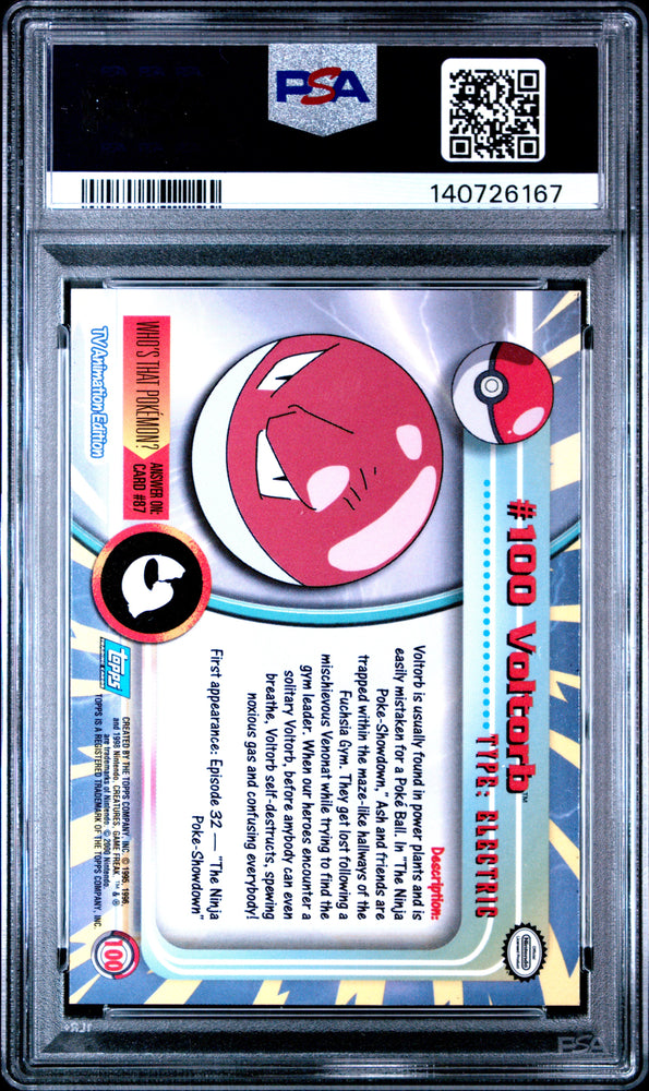 Voltorb #100 2000 Topps Pokemon Tv Animation Series 2 PSA 9
