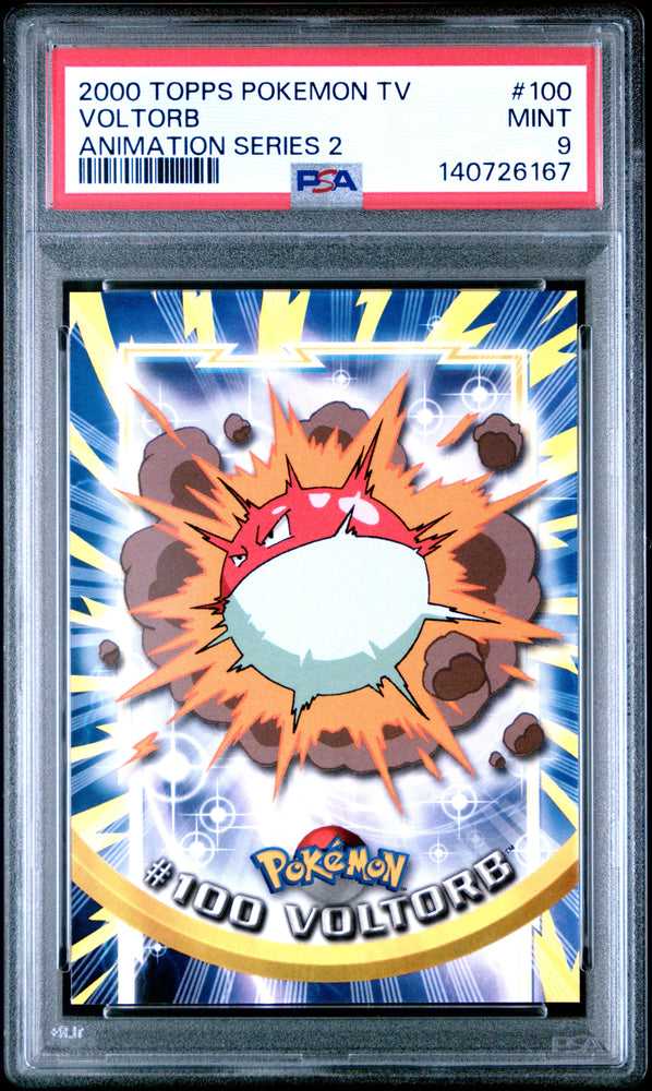 Voltorb #100 2000 Topps Pokemon Tv Animation Series 2 PSA 9