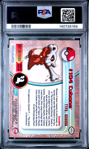 Cubone #104 2000 Topps Pokemon Tv Animation Series 2 PSA 9