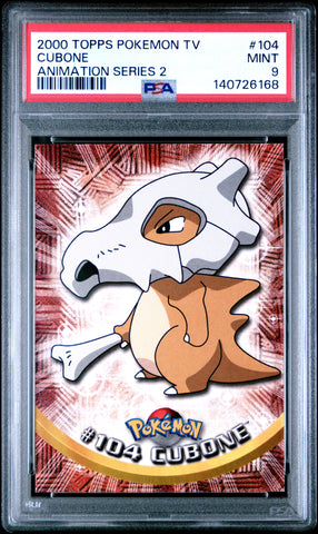 Cubone #104 2000 Topps Pokemon Tv Animation Series 2 PSA 9