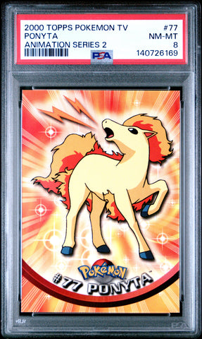 Ponyta #77 2000 Topps Pokemon Tv Animation Series 2 PSA 8