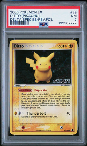 Ditto [Pikachu] #39 2005 Pokemon Ex Delta Species PSA 7