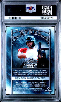 Braden Montgomery #SBM3 2024 Leaf Trinity Steel Autographs PSA 8