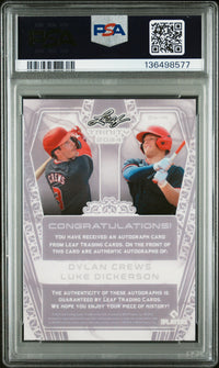 D.Crews/L.Dickerson #DA-14 2024 Leaf Trinity Dual Autographs PSA 10