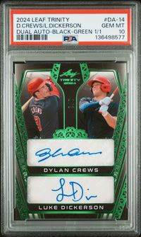 D.Crews/L.Dickerson #DA-14 2024 Leaf Trinity Dual Autographs PSA 10