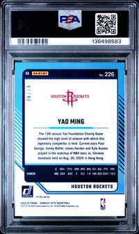 Yao Ming #226 2024 Panini Donruss Optic PSA 8