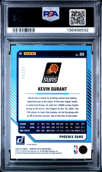 Kevin Durant #88 2024 Panini Donruss Optic PSA 10
