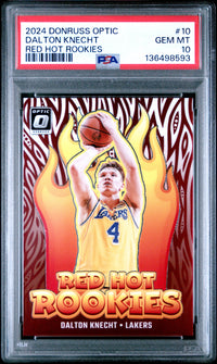 Dalton Knecht #10 2024 Panini Donruss Optic Red Hot Rookies PSA 10