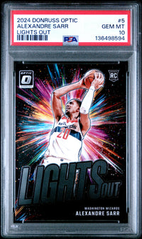 Alexandre Sarr #5 2024 Panini Donruss Optic Lights Out PSA 10
