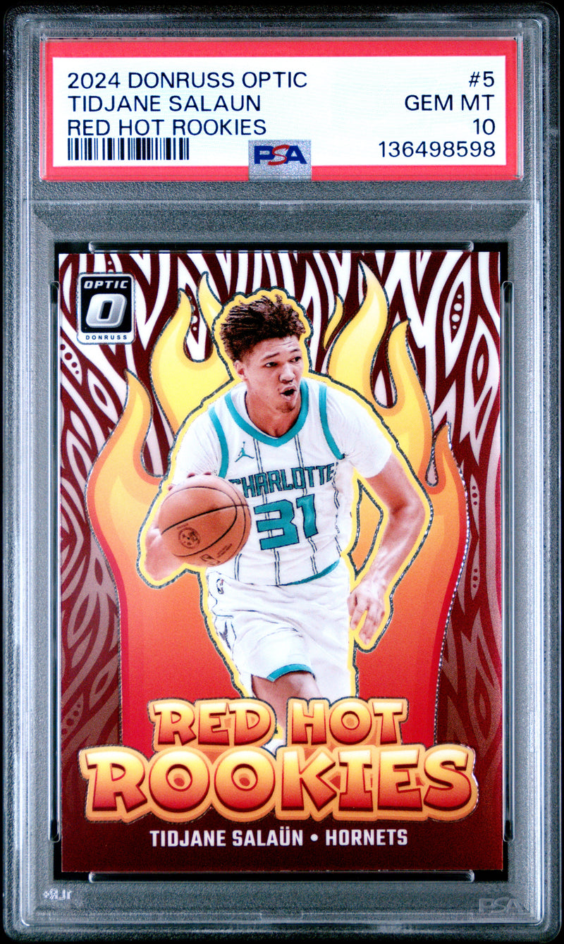 Tidjane Salaun #5 2024 Panini Donruss Optic Red Hot Rookies PSA 10