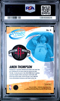 Amen Thompson #9 2023 Panini Hoops Premium Stock Attack The Rack PSA 10 b