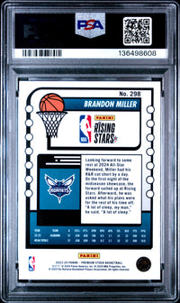 Brandon Miller #298 2023 Panini Hoops Premium Stock PSA 10
