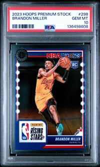Brandon Miller #298 2023 Panini Hoops Premium Stock PSA 10