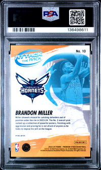 Brandon Miller #10 2023 Panini Hoops Premium Stock Attack The Rack PSA 10