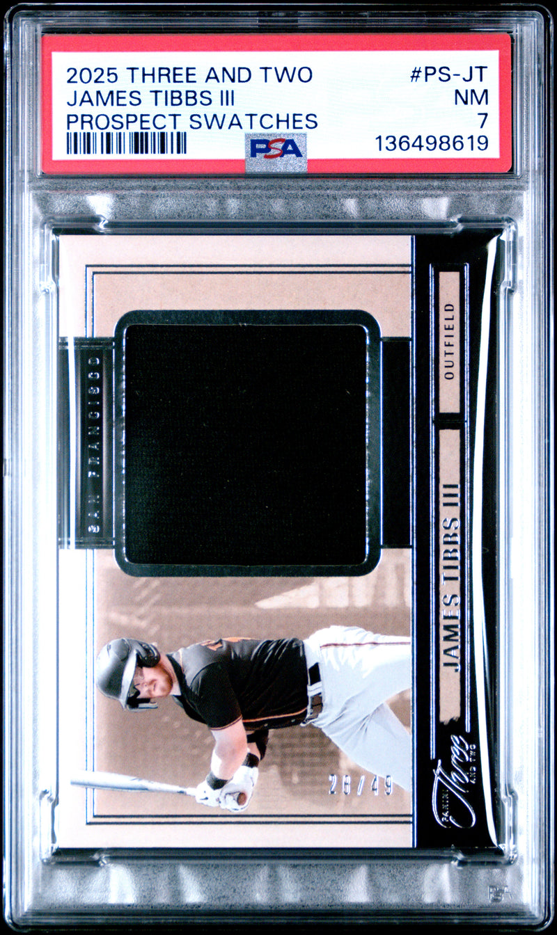 James Tibbs Iii #PS-JT 2025 Panini Three And Two Prospect Swatches PSA 7