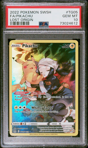 Pikachu #TG05 2022 Pokemon Sword & Shield Lost Origin PSA 10