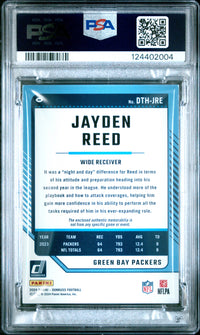 Jayden Reed #DTHJRE 2024 Panini Donruss Donruss Threads PSA 9