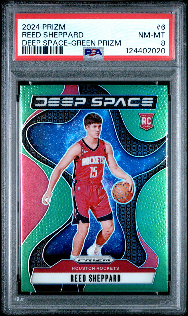 Reed Sheppard #6 2024 Panini Prizm Deep Space PSA 8