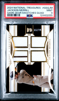 Jackson Merrill #GSQJM 2024 Panini National Treasures Swatches Quad PSA 9