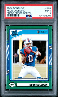 Keon Coleman #358 2024 Panini Donruss PSA 9