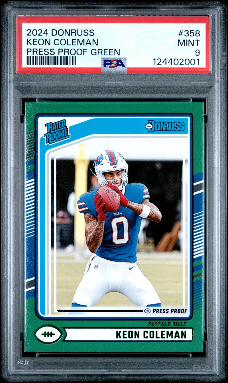 Keon Coleman #358 2024 Panini Donruss PSA 9