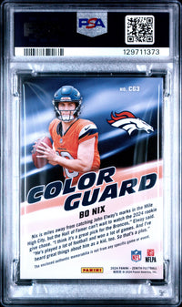 Bo Nix #CG3 2024 Panini Zenith Color Guard Memorabilia PSA 9