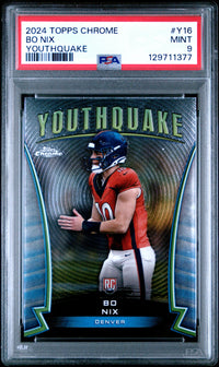 Bo Nix #Y16 2024 Topps Chrome Youthquake PSA 9