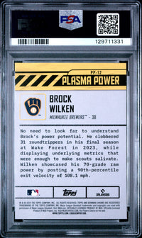 Brock Wilken #PP12 2024 Bowman Draft Plasma Power PSA 10