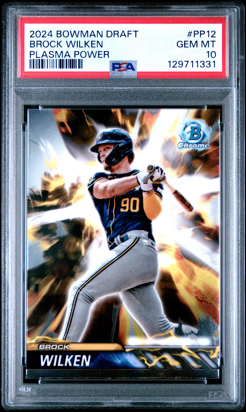 Brock Wilken #PP12 2024 Bowman Draft Plasma Power PSA 10