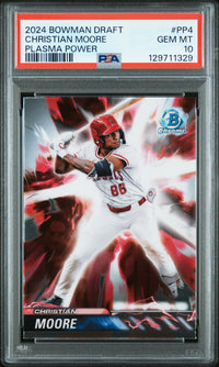 Christian Moore #PP4 2024 Bowman Draft Plasma Power PSA 10