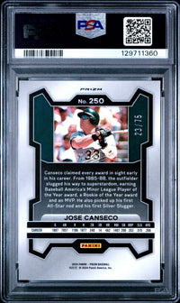 Jose Canseco #250 2024 Panini Prizm PSA 10