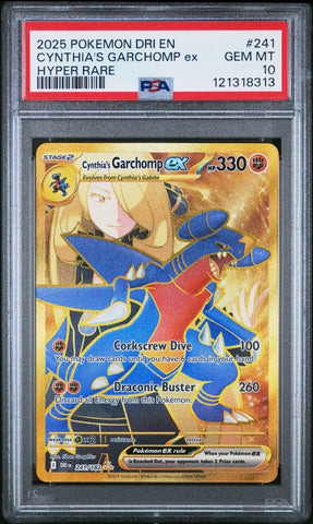 Cynthia's Garchomp Ex #241 2025 Pokemon Dri En-Destined Rivals PSA 10