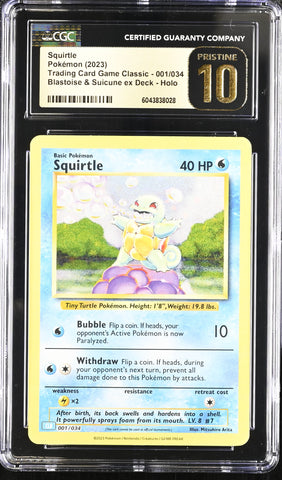 Squirtle #001/034 2023 Trading Card Game Classic CGC 10