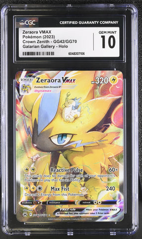 Zeraora VMAX #GG42/GG70 2023 Crown Zenith CGC 10