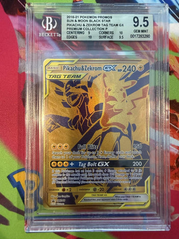 Pikachu & Zekrom Tag Team GX #SM248 Black Star Promos BGS 9.5