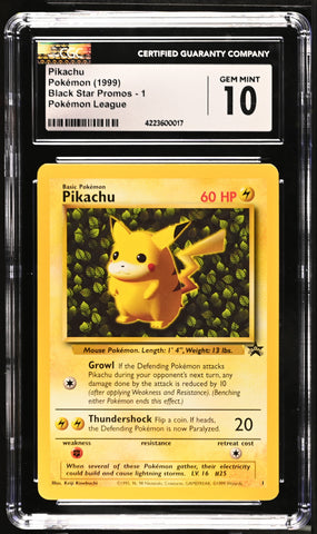 Pikachu #1 1999 Black Star Promos CGC 10